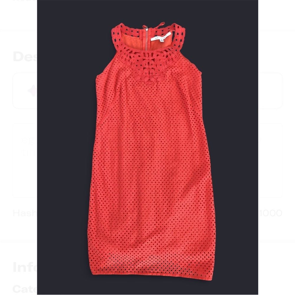 Max Studio red eyelet women's sheath dress size S